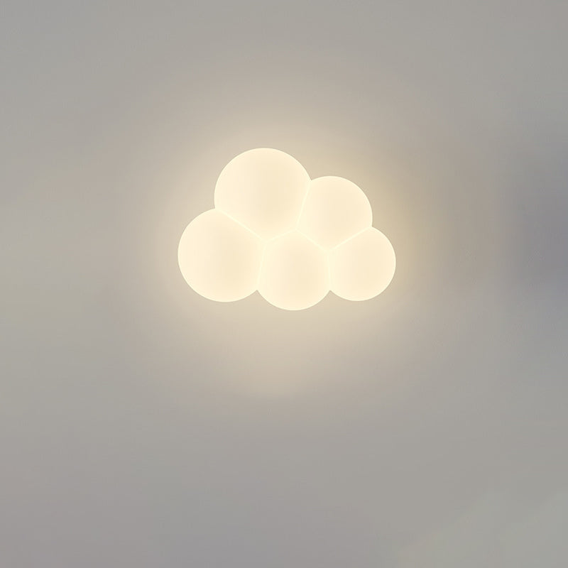Round Cloud Shape Animal Iron PE Shade LED Wall Sconce Lamp