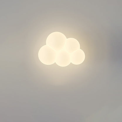 Round Cloud Shape Animal Iron PE Shade LED Wall Sconce Lamp