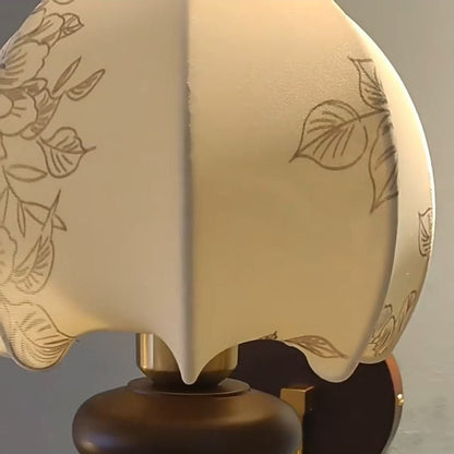 French Shade Wooden Iron Frame 1-Light Wall Sconce Lamp