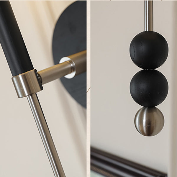 Cylinder Alloy Wood Glass Shade 1-Light Wall Sconce Lamp