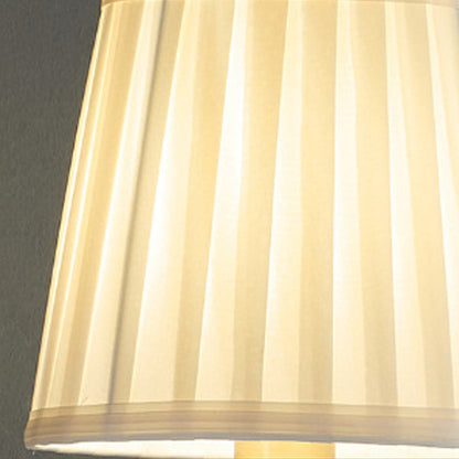 Curved Stripe Fabric Shade Brass 1/2 Light Wall Sconce Lamp