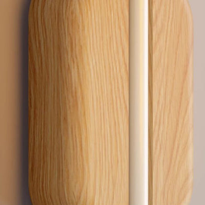 Curved Wood Iron Frame Glass Shade 1-Light Wall Sconce Lamp