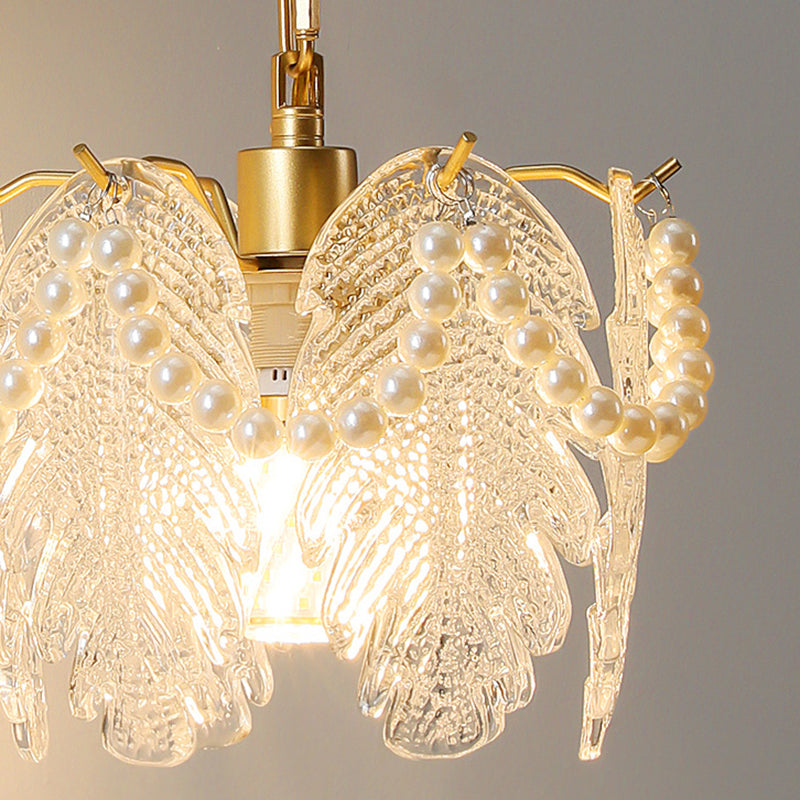French Shape Glass Shade Iron 1-Light Wall Sconce Lamp