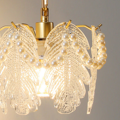 French Shape Glass Shade Iron 1-Light Wall Sconce Lamp