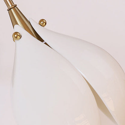 Curved Ceramic Shade Iron Frame 1-Light Wall Sconce Lamp