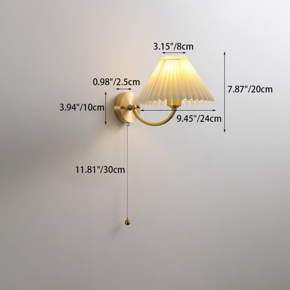 Round Shade Full Copper Frame 1-Light Wall Sconce Lamp