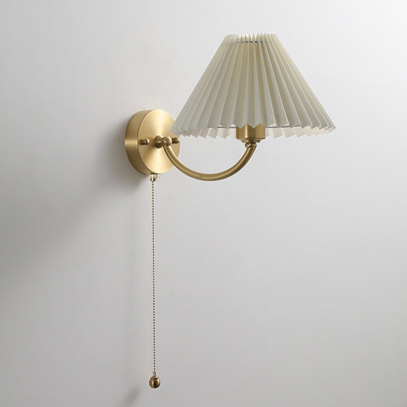 Round Shade Full Copper Frame 1-Light Wall Sconce Lamp