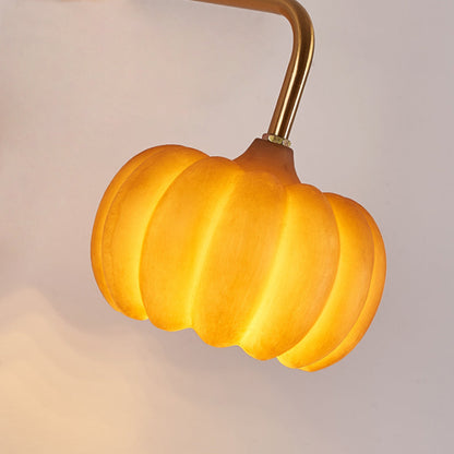Creative Pumpkin Solid Wood Resin 1-Light Wall Sconce Lamp