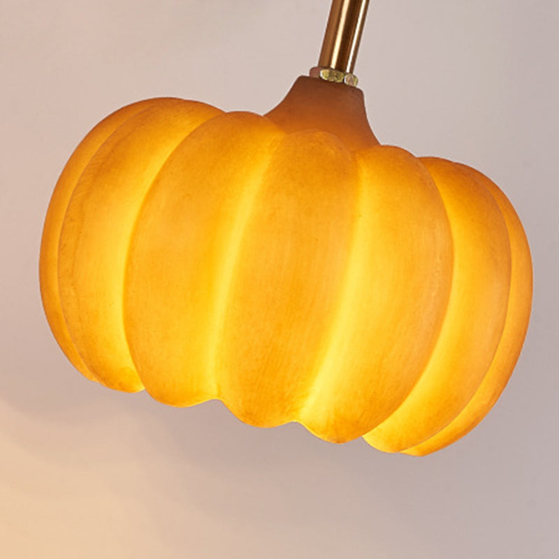 Creative Pumpkin Solid Wood Resin 1-Light Wall Sconce Lamp