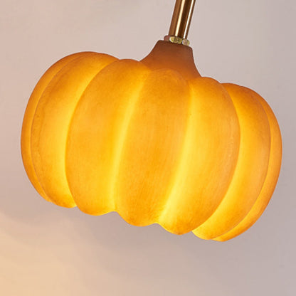 Creative Pumpkin Solid Wood Resin 1-Light Wall Sconce Lamp