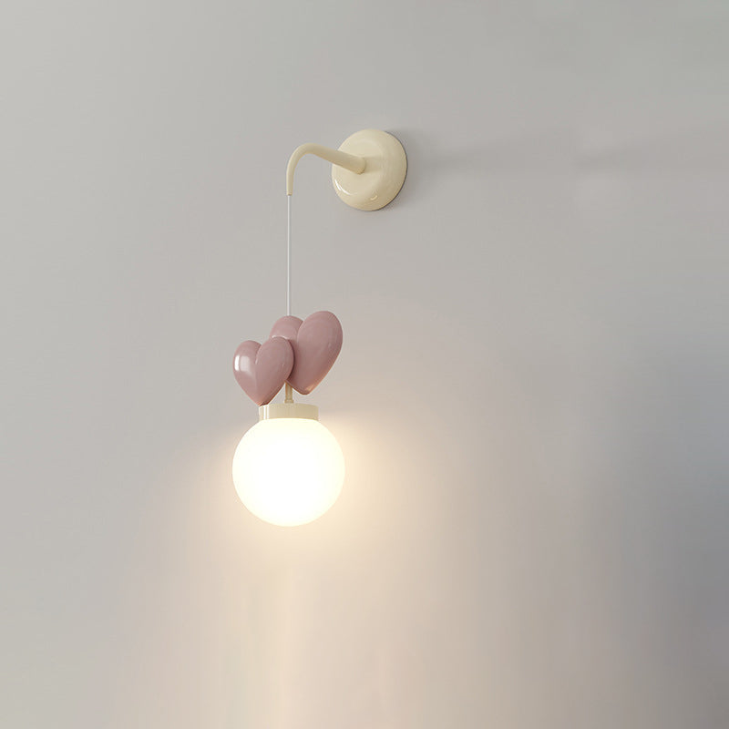 Orb Love Heart Hardware Resin 1-Light Wall Sconce Lamp