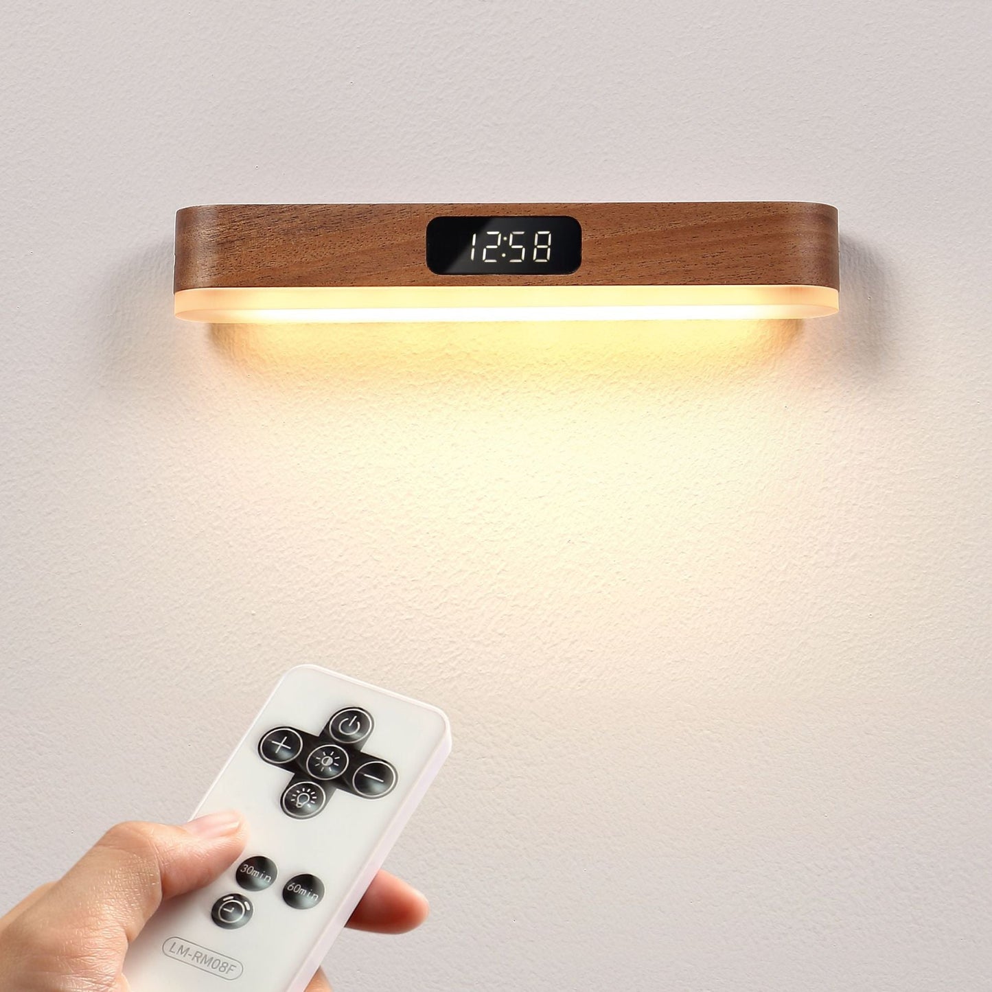 Rechargeable Solid Wood Metal Plastic LED Wall Sconce Lamp