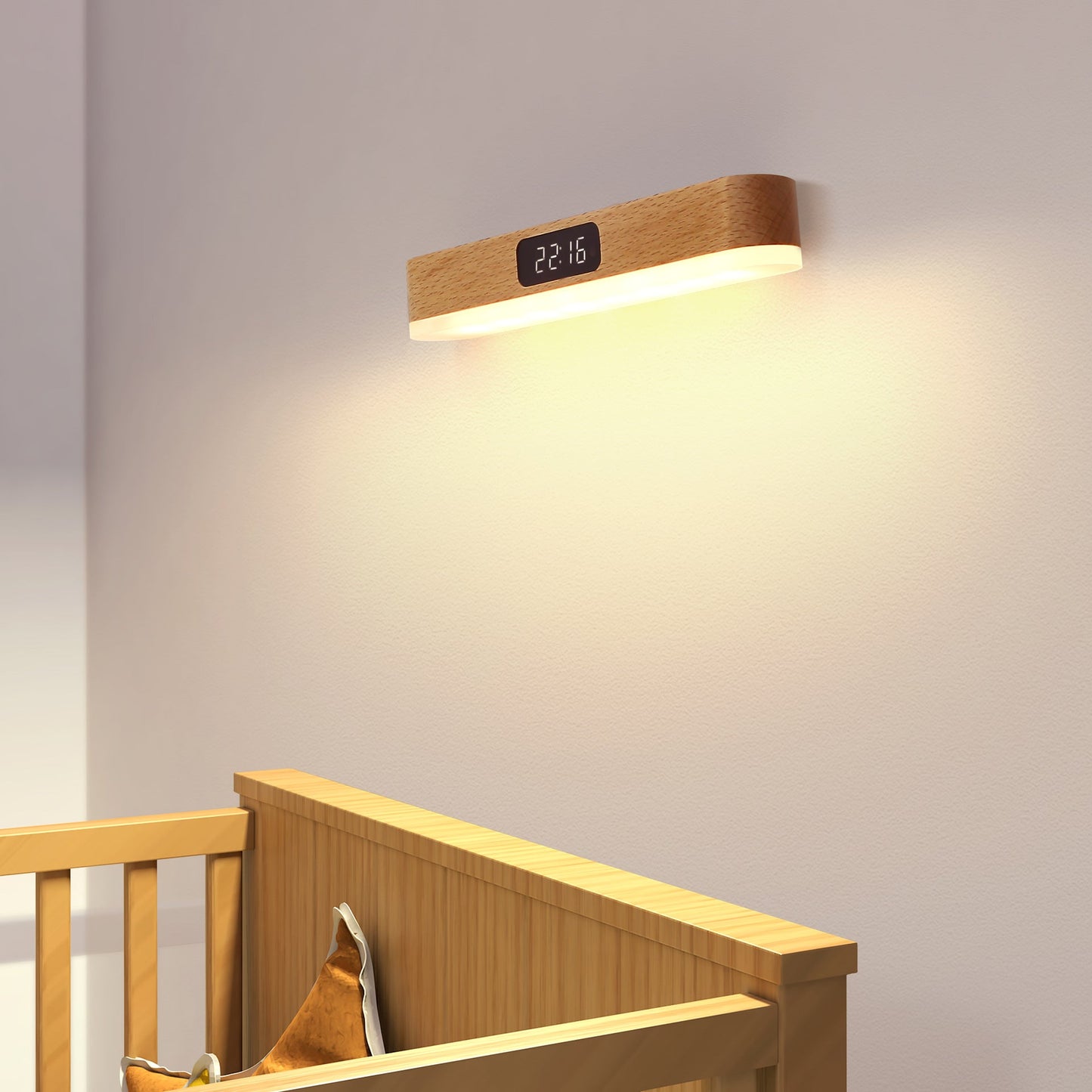 Rechargeable Solid Wood Metal Plastic LED Wall Sconce Lamp