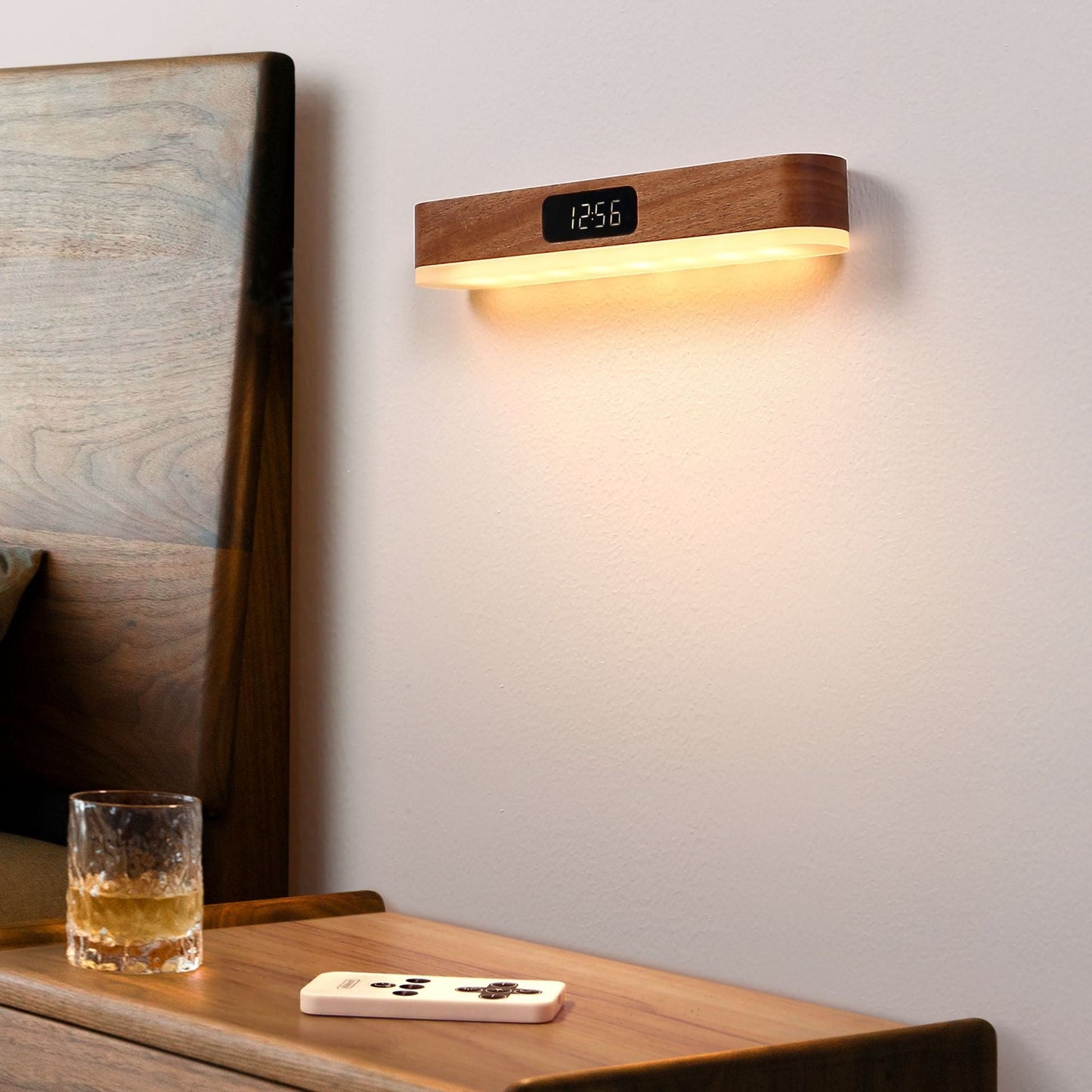 Rechargeable Solid Wood Metal Plastic LED Wall Sconce Lamp