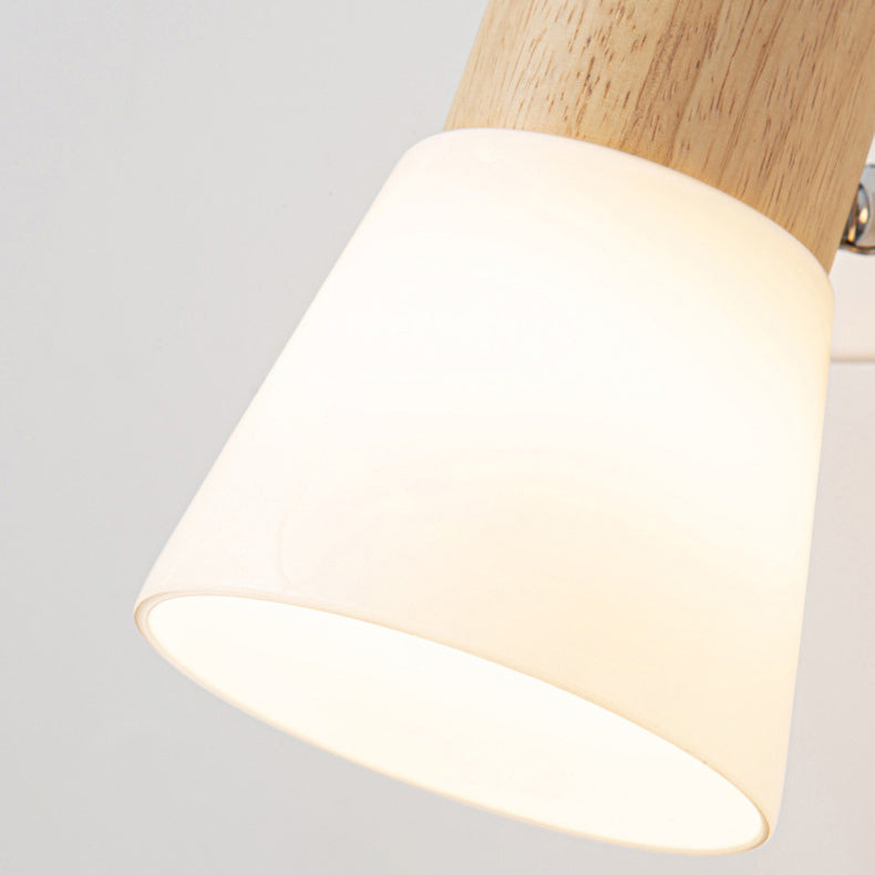 Round Metal Wood Glass Shade 1/2 Light Wall Sconce Lamp