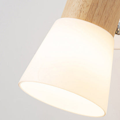 Round Metal Wood Glass Shade 1/2 Light Wall Sconce Lamp