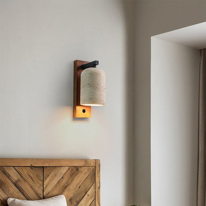 Japanese Yellow Travertine Shade 1-Light Wall Sconce Lamp