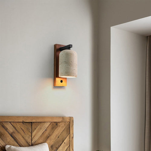 Japanese Yellow Travertine Shade 1-Light Wall Sconce Lamp