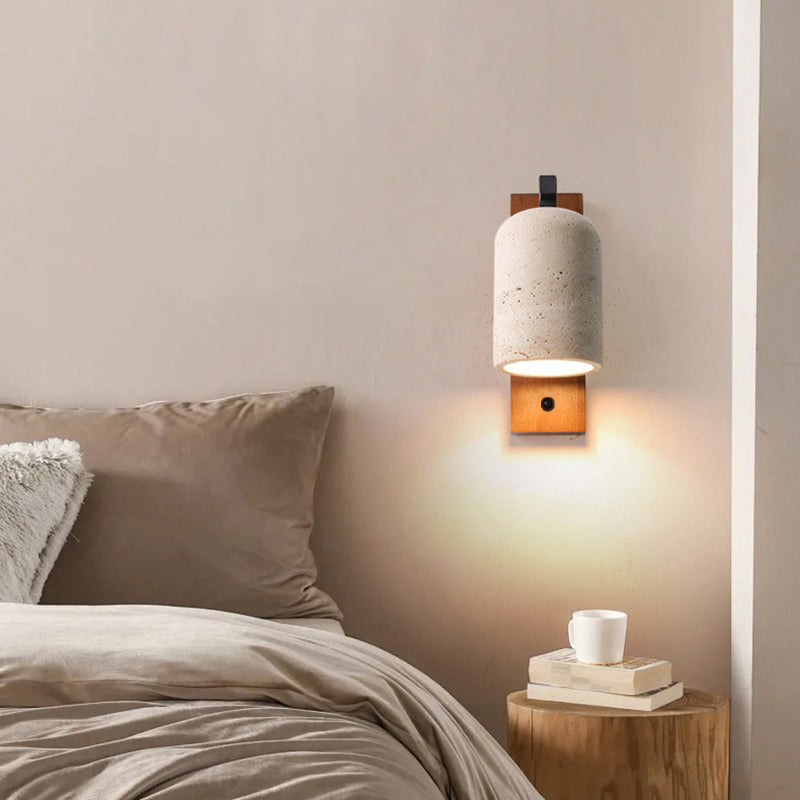 Japanese Yellow Travertine Shade 1-Light Wall Sconce Lamp