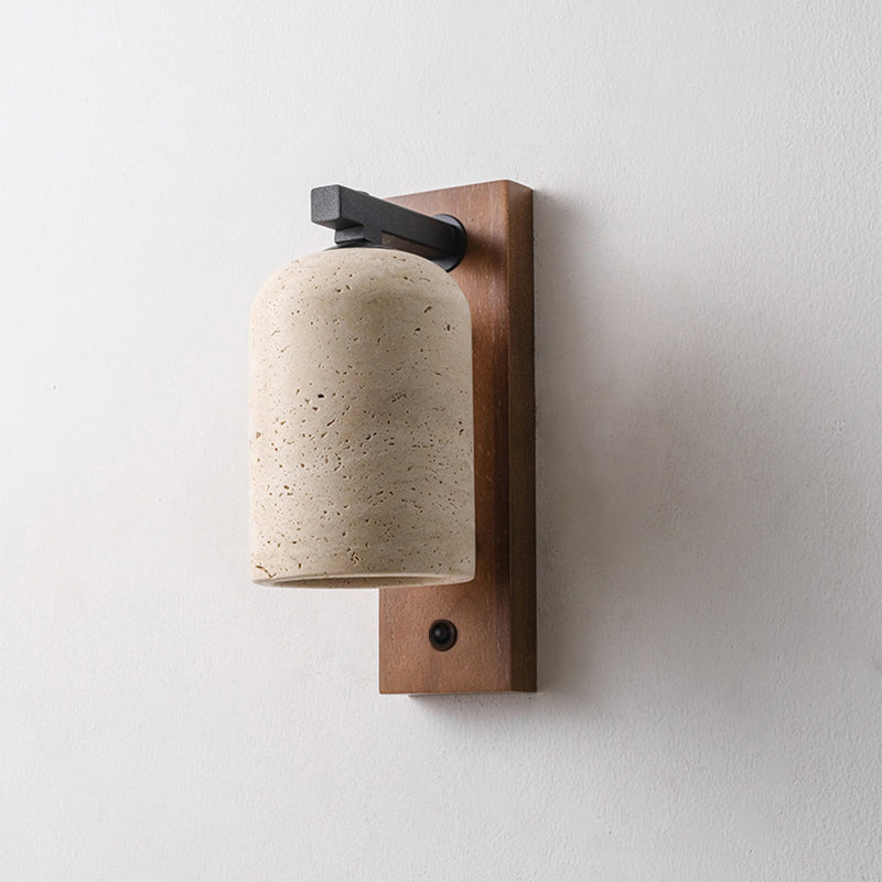 Japanese Yellow Travertine Shade 1-Light Wall Sconce Lamp