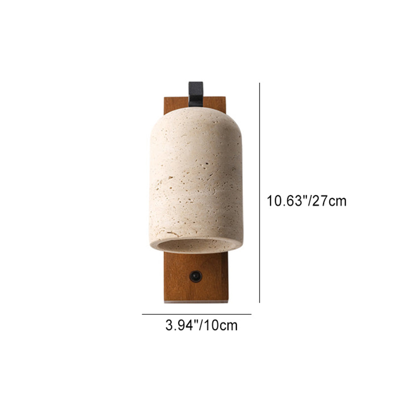 Japanese Yellow Travertine Shade 1-Light Wall Sconce Lamp