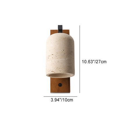 Japanese Yellow Travertine Shade 1-Light Wall Sconce Lamp