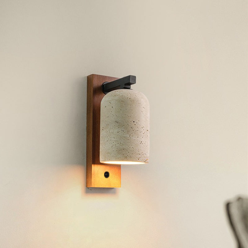 Japanese Yellow Travertine Shade 1-Light Wall Sconce Lamp
