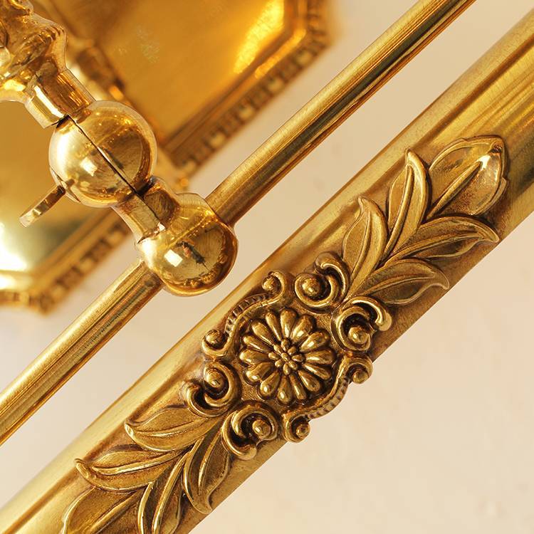 French Full Brass 2-Light Vanity Light Wall Sconce Lamp