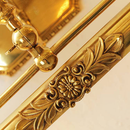 French Full Brass 2-Light Vanity Light Wall Sconce Lamp