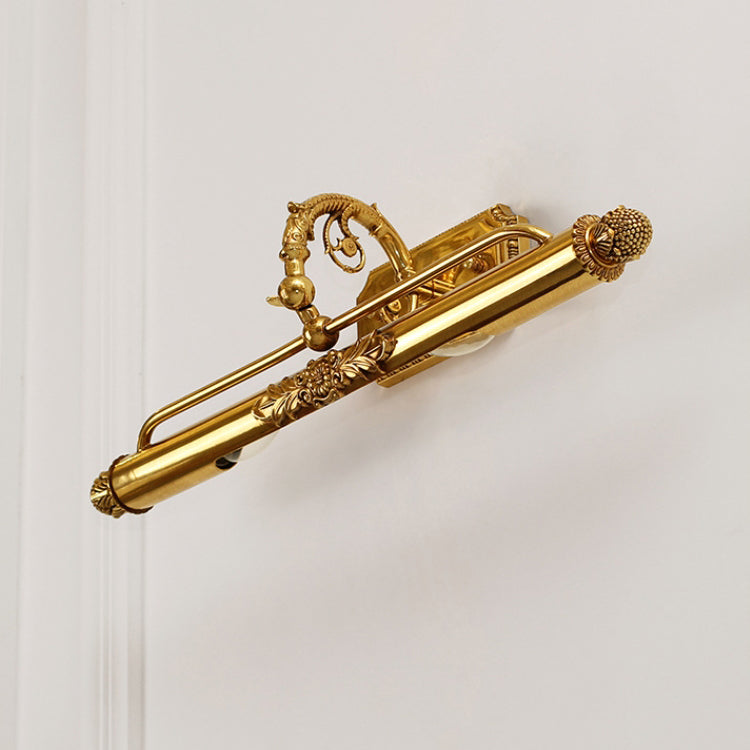French Full Brass 2-Light Vanity Light Wall Sconce Lamp