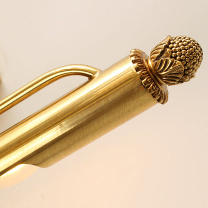 French Full Brass 2-Light Vanity Light Wall Sconce Lamp