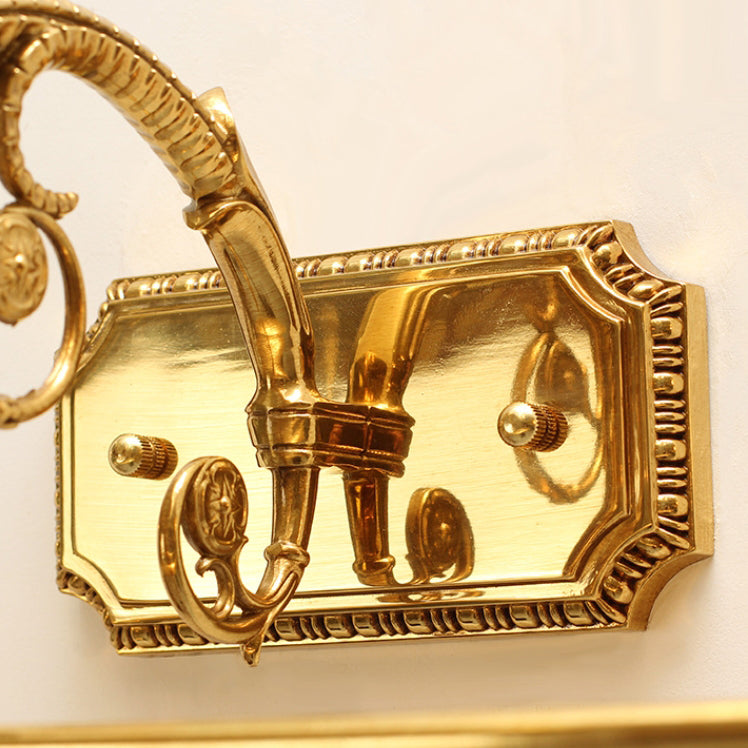 French Full Brass 2-Light Vanity Light Wall Sconce Lamp