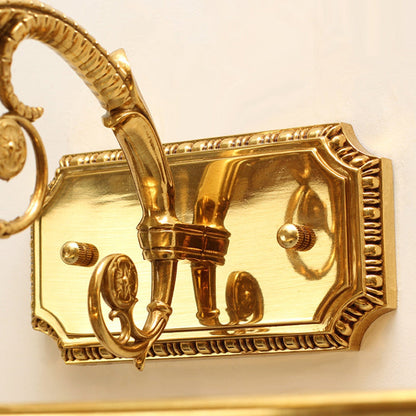 French Full Brass 2-Light Vanity Light Wall Sconce Lamp