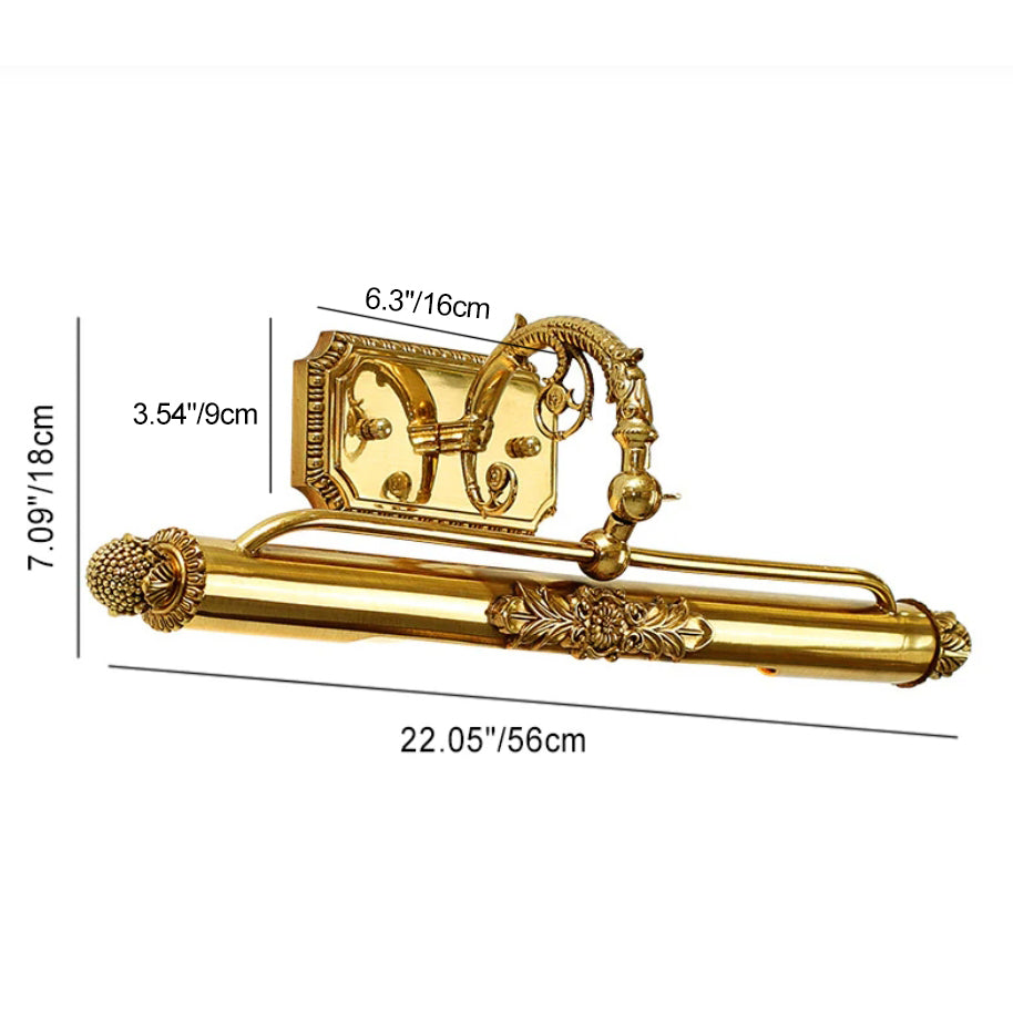 French Full Brass 2-Light Vanity Light Wall Sconce Lamp