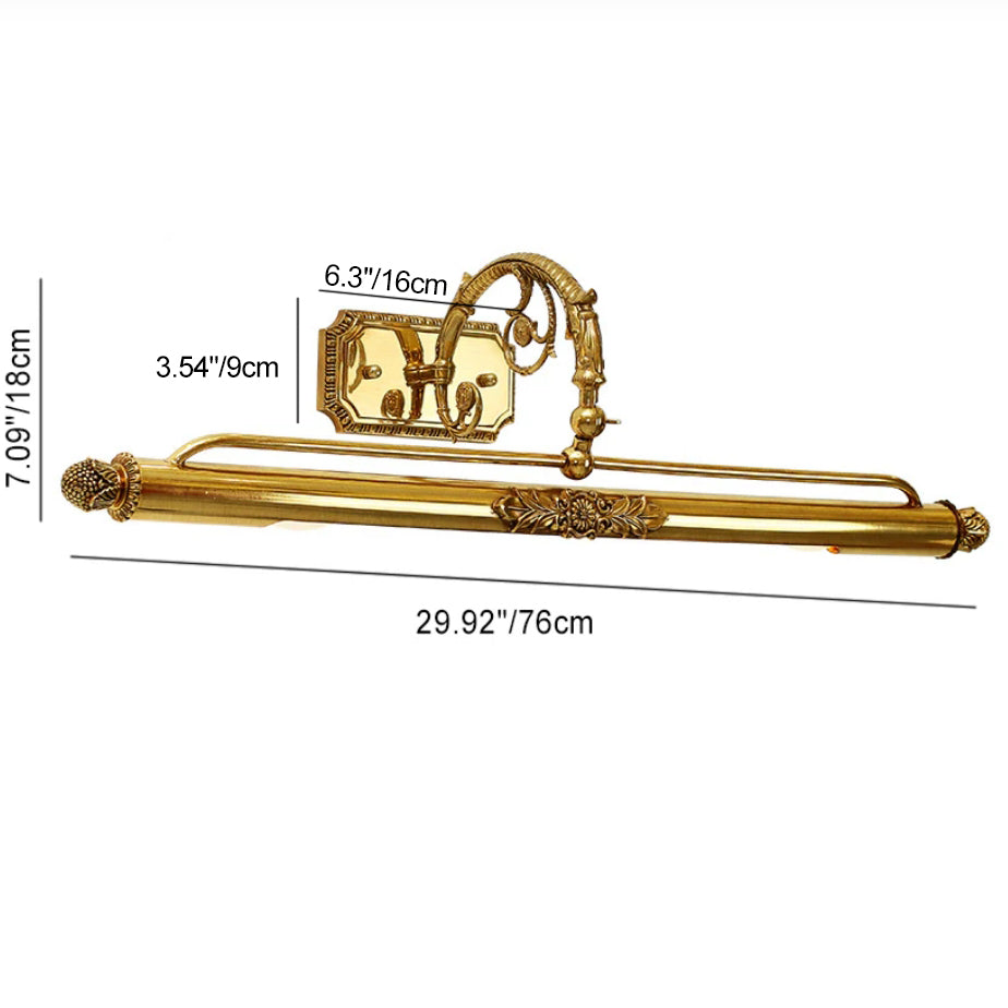 French Full Brass 2-Light Vanity Light Wall Sconce Lamp