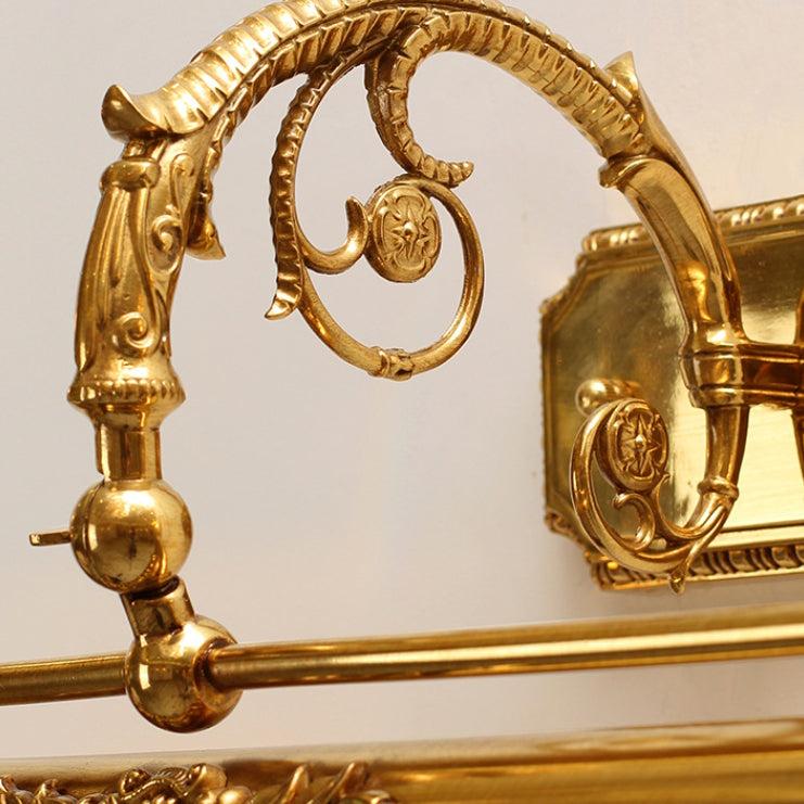 French Full Brass 2-Light Vanity Light Wall Sconce Lamp