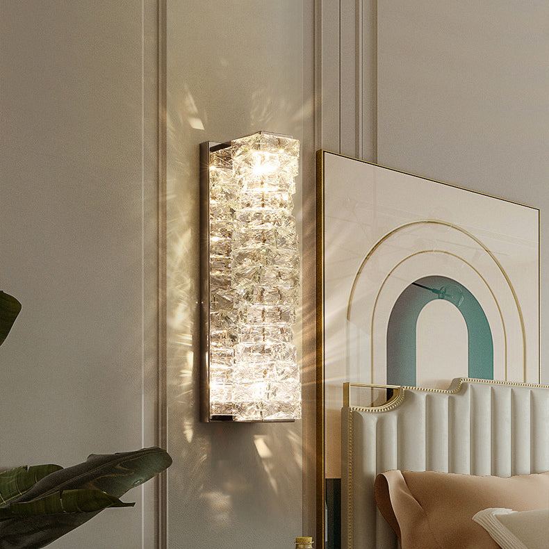 Rectangular Column Stainless Steel LED Wall Sconce Lamp
