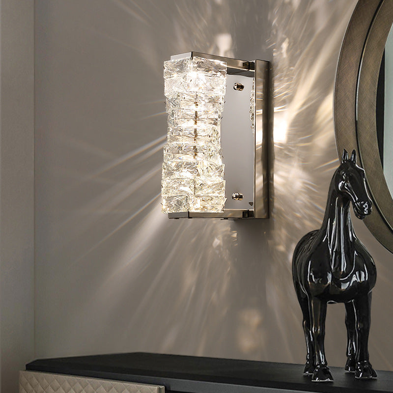 Rectangular Column Stainless Steel LED Wall Sconce Lamp