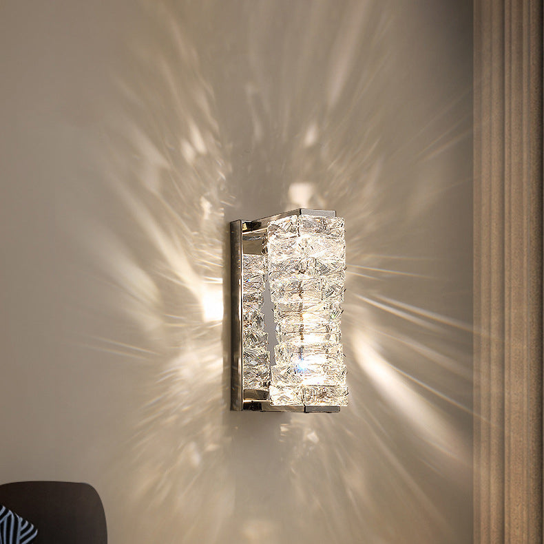 Rectangular Column Stainless Steel LED Wall Sconce Lamp