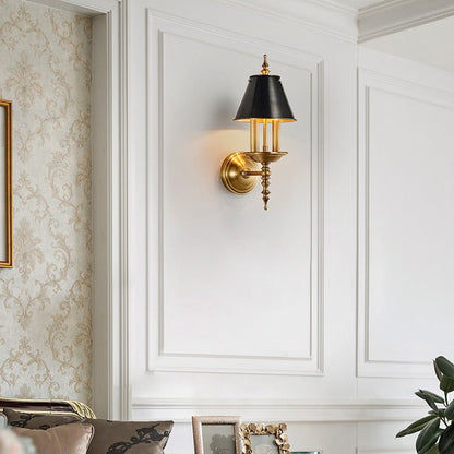 Round Candle Holder Full Brass 2-Light Wall Sconce Lamp