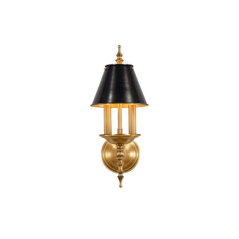 Round Candle Holder Full Brass 2-Light Wall Sconce Lamp