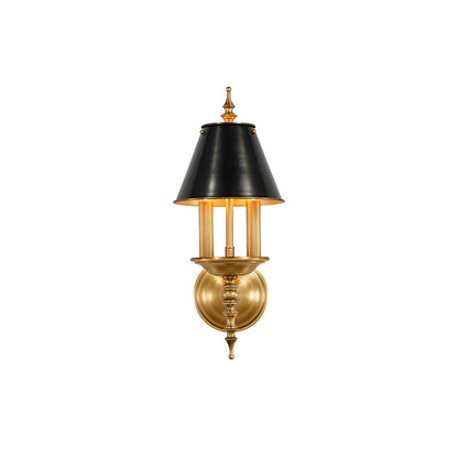 Round Candle Holder Full Brass 2-Light Wall Sconce Lamp