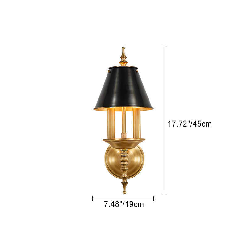 Round Candle Holder Full Brass 2-Light Wall Sconce Lamp