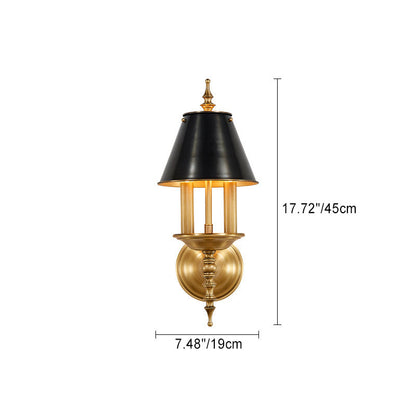 Round Candle Holder Full Brass 2-Light Wall Sconce Lamp