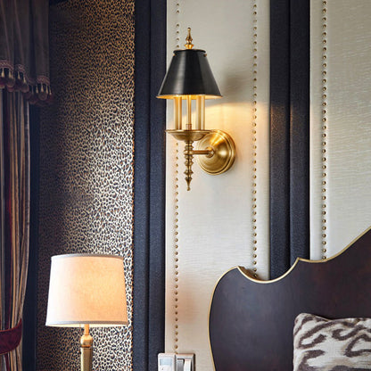Round Candle Holder Full Brass 2-Light Wall Sconce Lamp