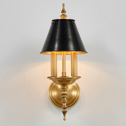 Round Candle Holder Full Brass 2-Light Wall Sconce Lamp