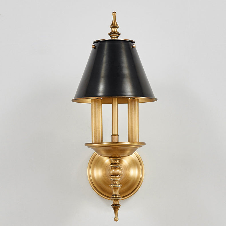 Round Candle Holder Full Brass 2-Light Wall Sconce Lamp
