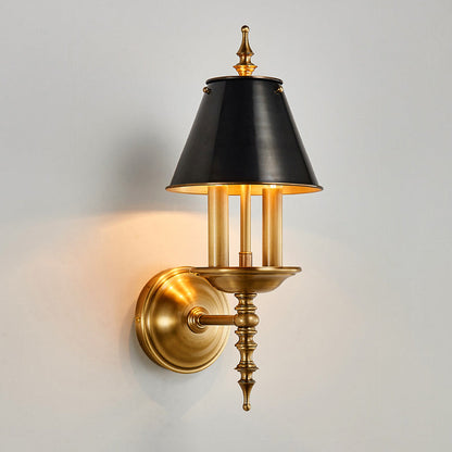 Round Candle Holder Full Brass 2-Light Wall Sconce Lamp