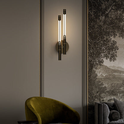 Nordic Cylindrical Brass Silicone LED Wall Sconce Lamp