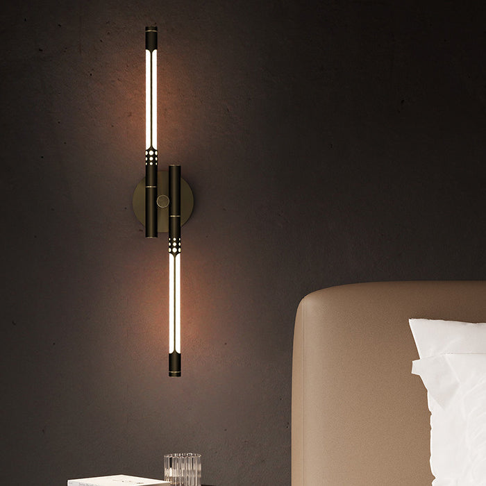 Nordic Cylindrical Brass Silicone LED Wall Sconce Lamp